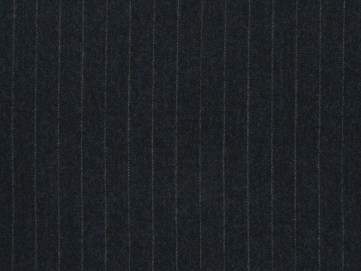 Stelvia 1.5cm Stripe Suiting Wool, Blue Grey Melange