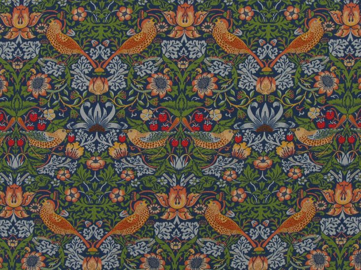 Strawberry Thief Cotton Jersey Print, Navy
