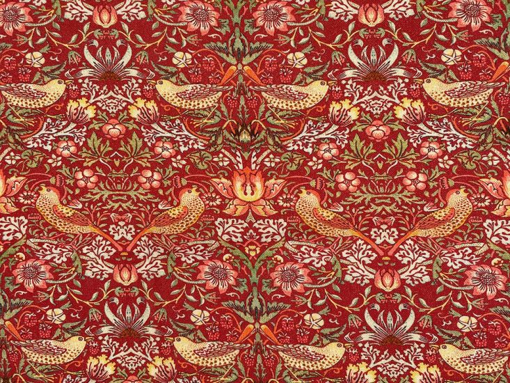Strawberry Thief Cotton Print, Crimson