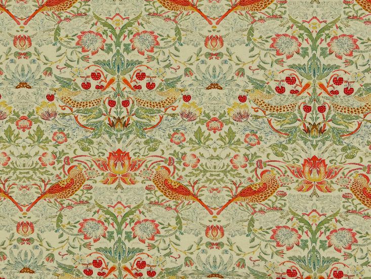 Strawberry Thief Cotton Print, Linen