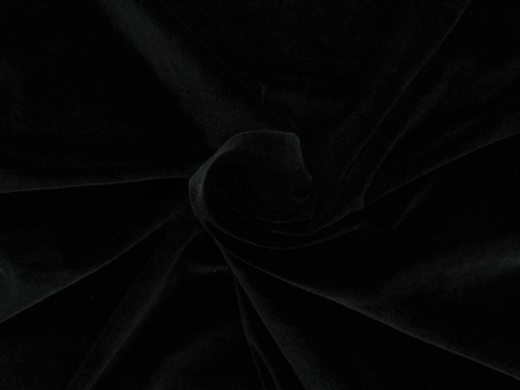 Plain Polyester Stretch Velvet, Black