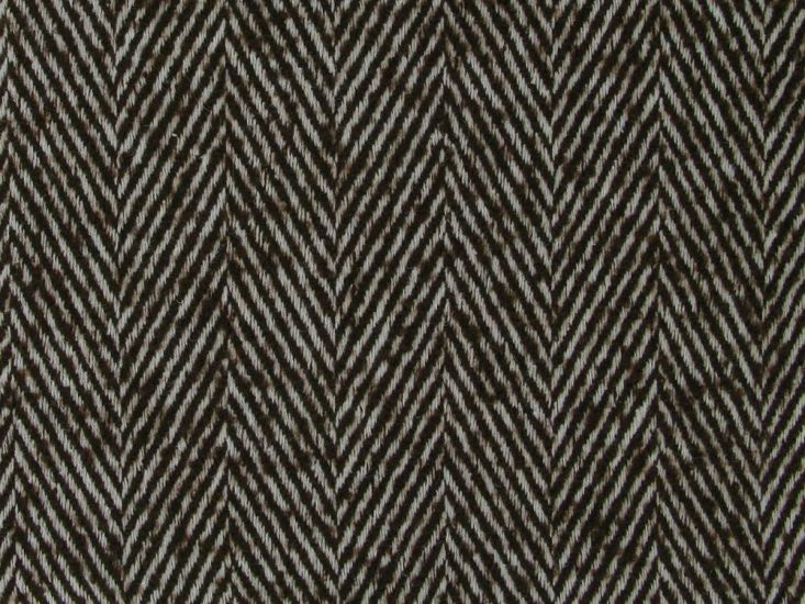 Striped Herringbone Wool Blend, Brown