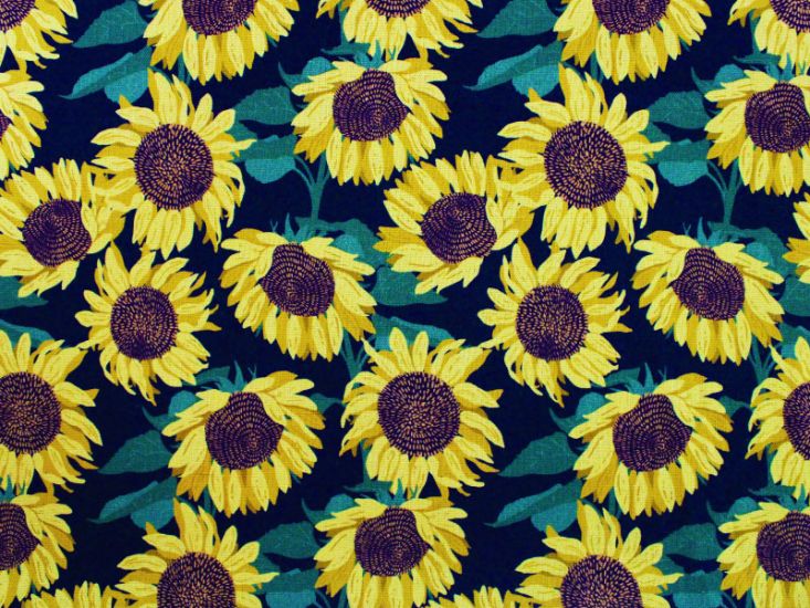 Sunflower Shine Printed Linen Blend