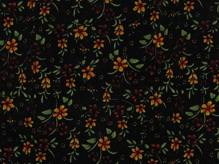 Sunflower Vines Printed Needlecord, Orange