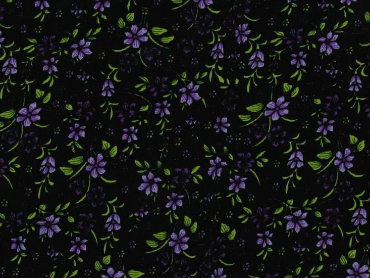 Sunflower Vines Printed Needlecord, Purple