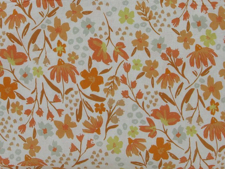 Sunlit Blooms Cotton Ramie Blend, Ivory