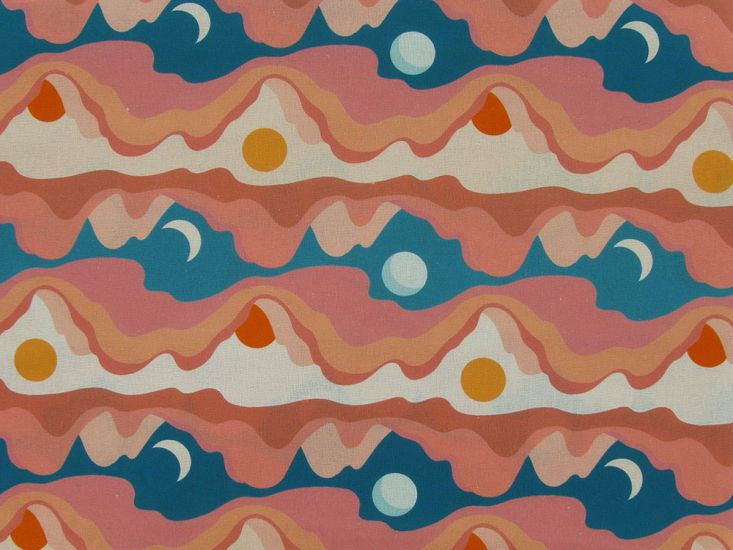 Sunset Landscapes Cotton Print, Pink