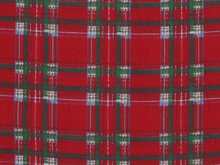 Tartan Polycotton Print, Red