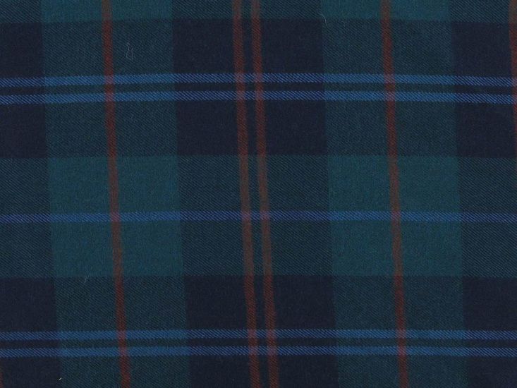 Stirling Tartan Wool With Elastane, Blueberry Ice