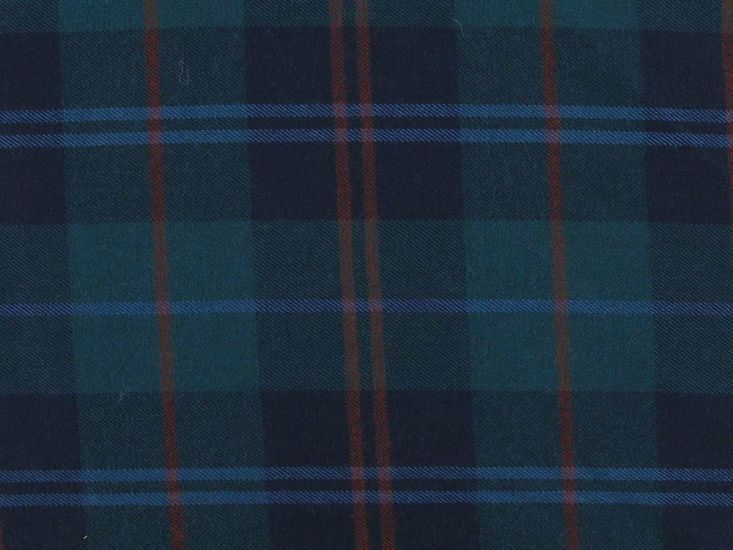 Stirling Tartan Wool With Elastane, Blueberry Ice