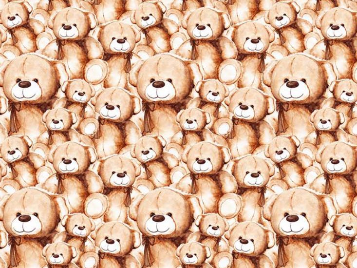 Teddy Bear Family Cotton Print