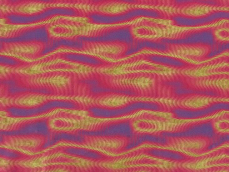 Thermal Waves Printed Power Mesh, Purple