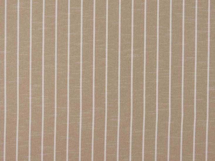 Thin Stripe Jacquard Curtain Fabric, Oatmeal