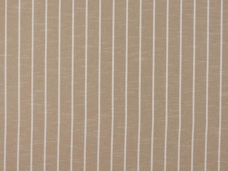 Thin Stripe Jacquard Curtain Fabric, Oatmeal