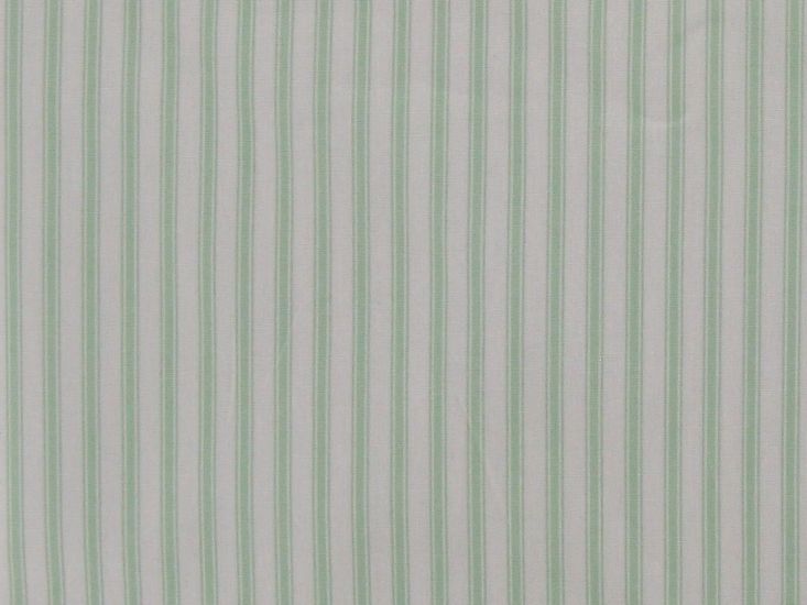 Ticking Stripe Cotton Poplin, Mint