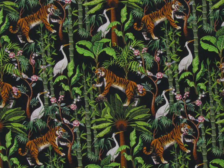 Tiger Heron Jungle Printed Cotton