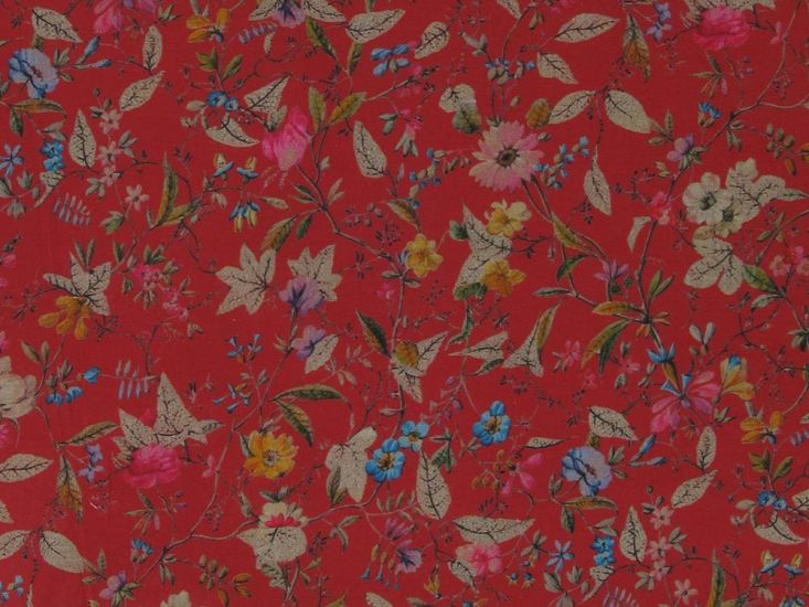 Tivoli Gardens Cotton Lawn Print, Red