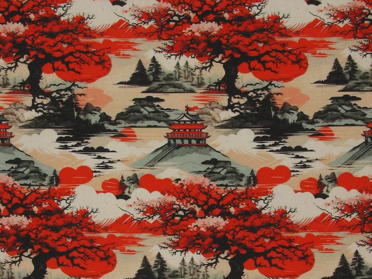 Tokaido Cotton Poplin Print, Kyoto Sunset