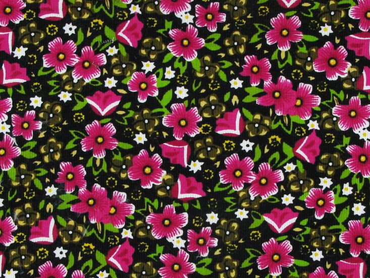 Tulips and Carnations Printed Cotton Corduroy, Pink