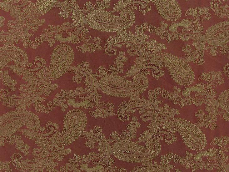 Two Tone Jacquard Paisley Lining, Rust