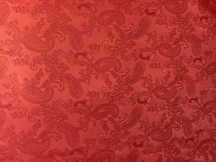 Two Toned Jacquard Paisley Lining, Red