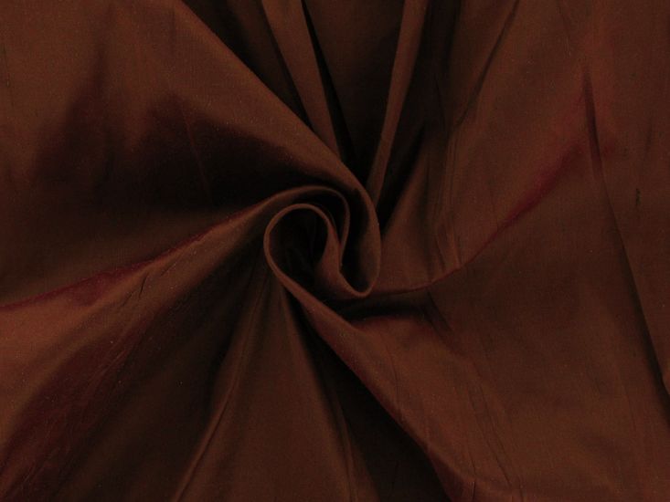 Two Toned Silk Dupion, Burnt Brown
