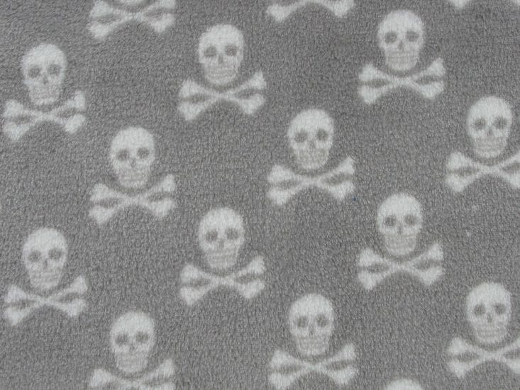 Ultra Soft Cuddle Fleece Skulls, Grey