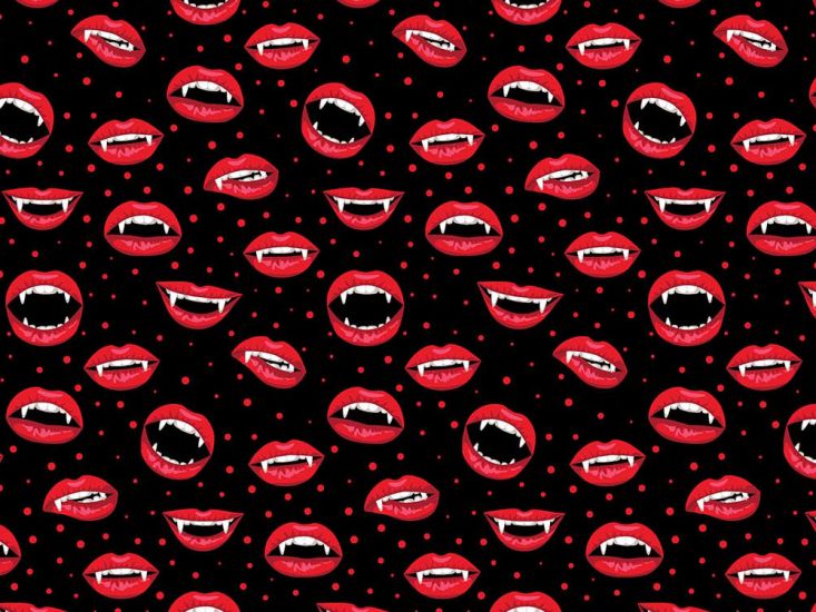 Vampire Lips Cotton Print