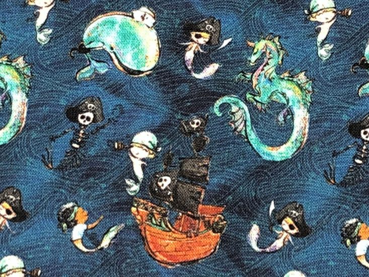 Merboys Cotton Print, Pirate Adventure, Dark