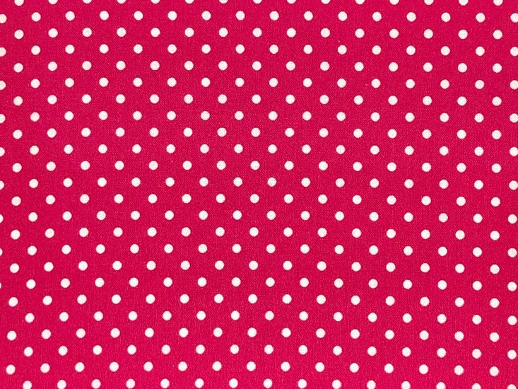 Craft Collection Cotton Print, Small Spot, Cerise