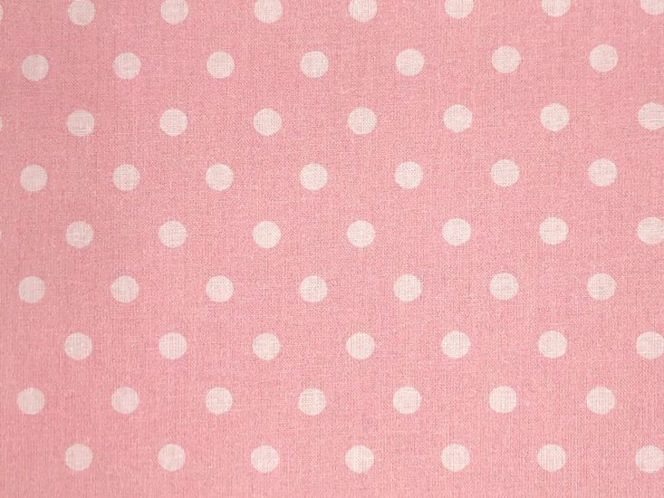 Craft Collection Cotton Print, Pea Spot, Candy Pink