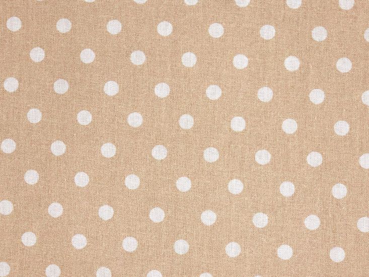 Craft Collection Cotton Print, Pea Spot, Beige