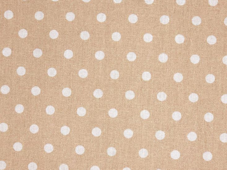 Craft Collection Cotton Print, Pea Spot, Beige