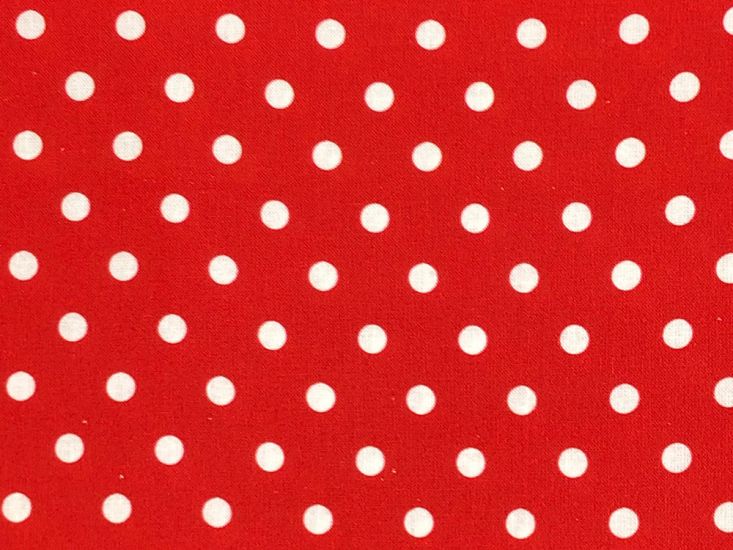 Craft Collection Cotton Print, Pea Spot, Red