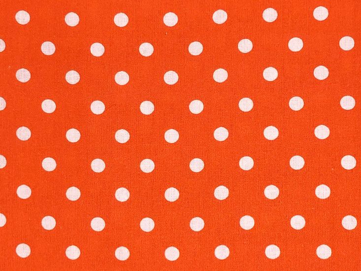 Craft Collection Cotton Print, Pea Spot, Orange