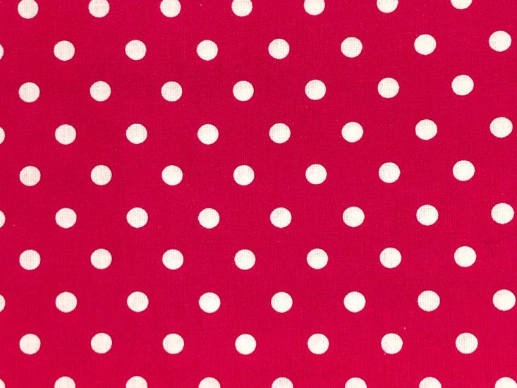 Craft Collection Cotton Print, Pea Spot, Cerise