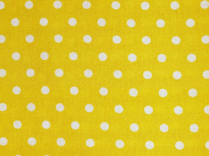 Craft Collection Cotton Print, Pea Spot, Yellow