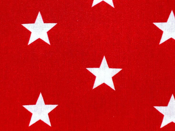 Craft Collection Cotton Print, Large Star, Red