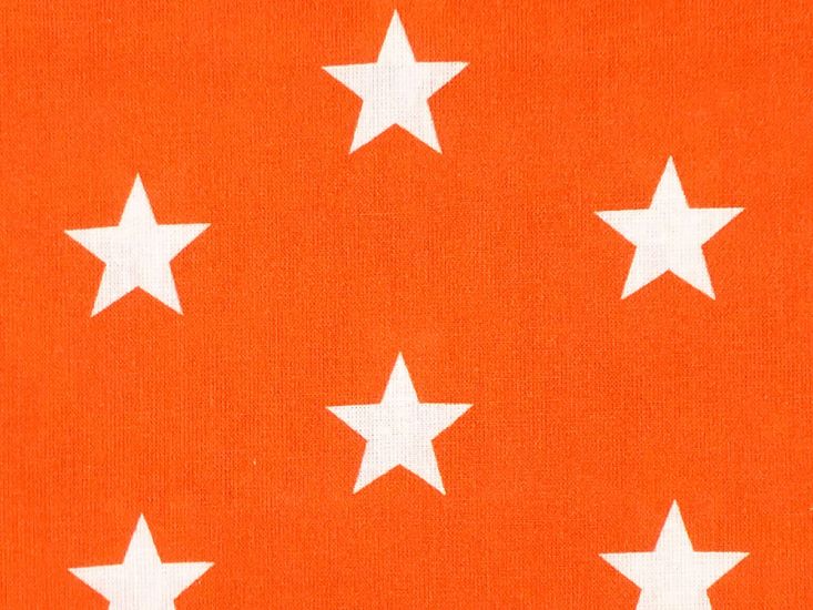 Craft Collection Cotton Print, Large Star, Orange