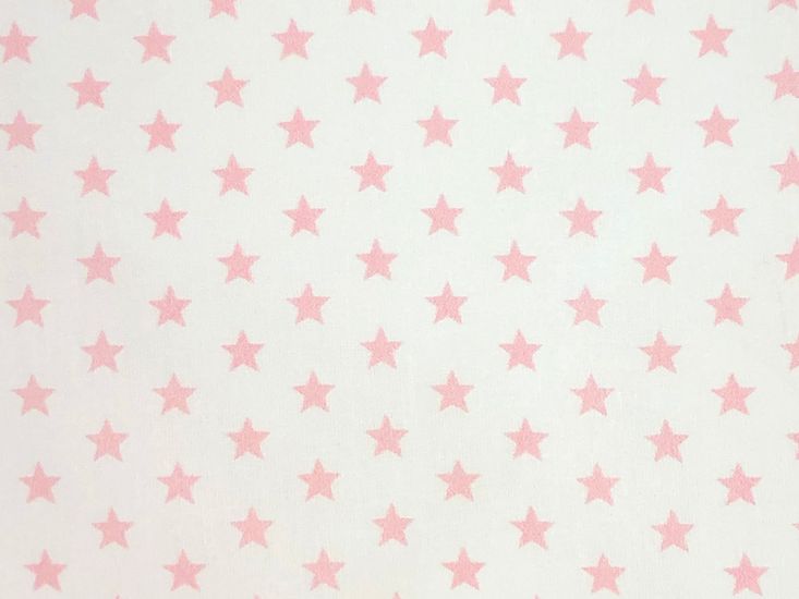 Craft Collection Cotton Print, Small Coloured Star, Candy Pink