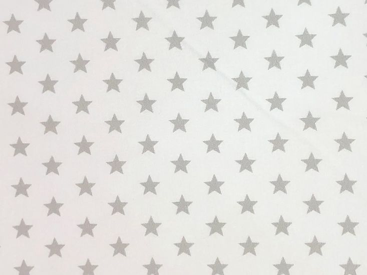 Craft Collection Cotton Print, Small Coloured Star, Silver