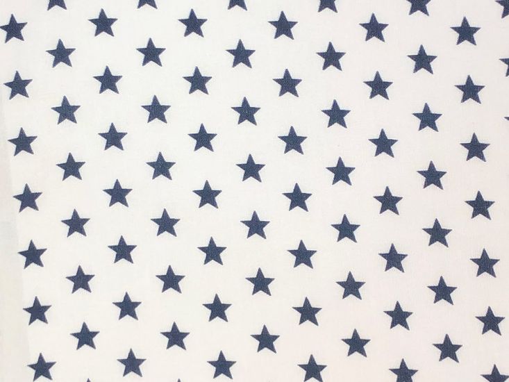 Craft Collection Cotton Print, Small Coloured Star, Navy