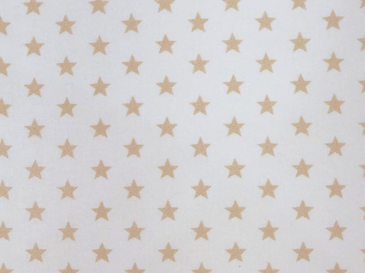 Craft Collection Cotton Print, Small Coloured Star, Beige
