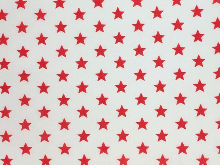 Craft Collection Cotton Print, Small Coloured Star, Red