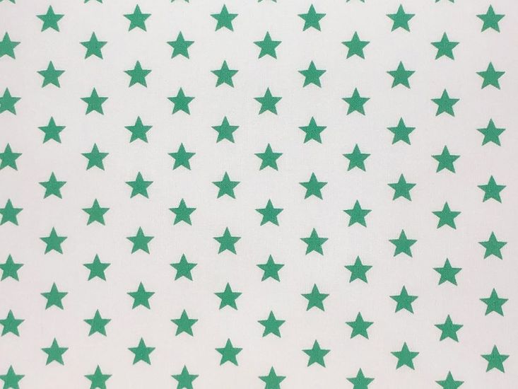 Craft Collection Cotton Print, Small Coloured Star, Emerald