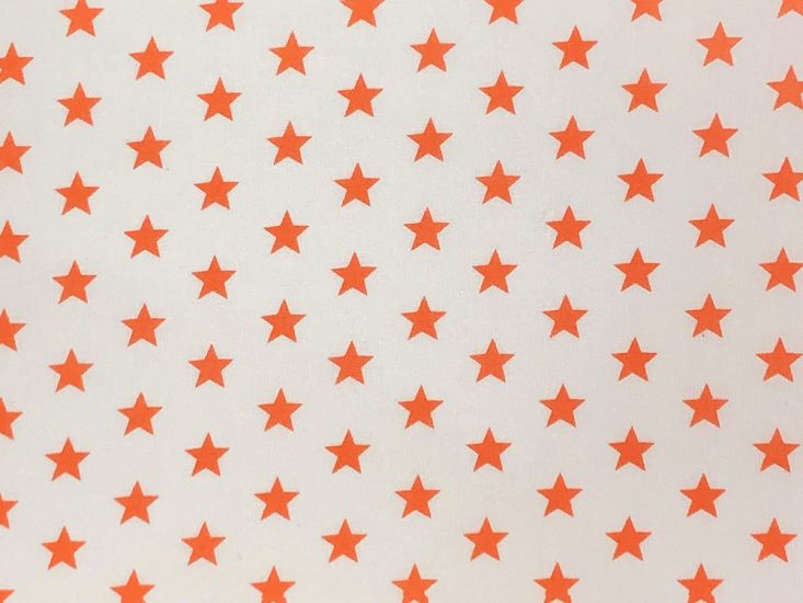 Craft Collection Cotton Print, Small Coloured Star, Orange