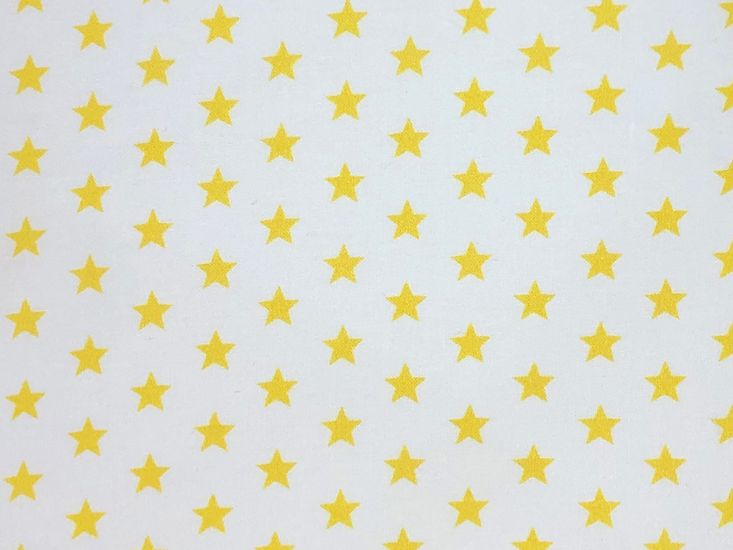 Craft Collection Cotton Print, Small Coloured Star, Yellow