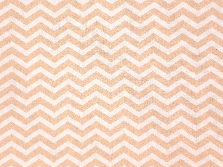 Craft Collection Cotton Print, Chevron, Beige
