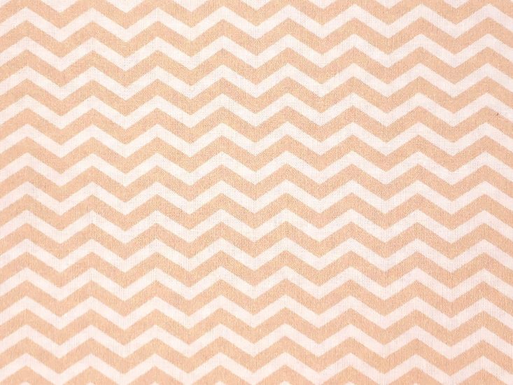 Craft Collection Cotton Print, Chevron, Beige