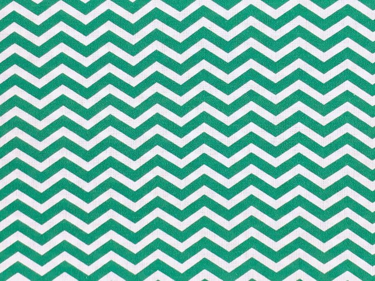 Craft Collection Cotton Print, Chevron, Emerald